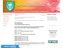 Tablet Screenshot of eastcoastbadmintonclub.com